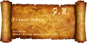 Friesz Manna névjegykártya